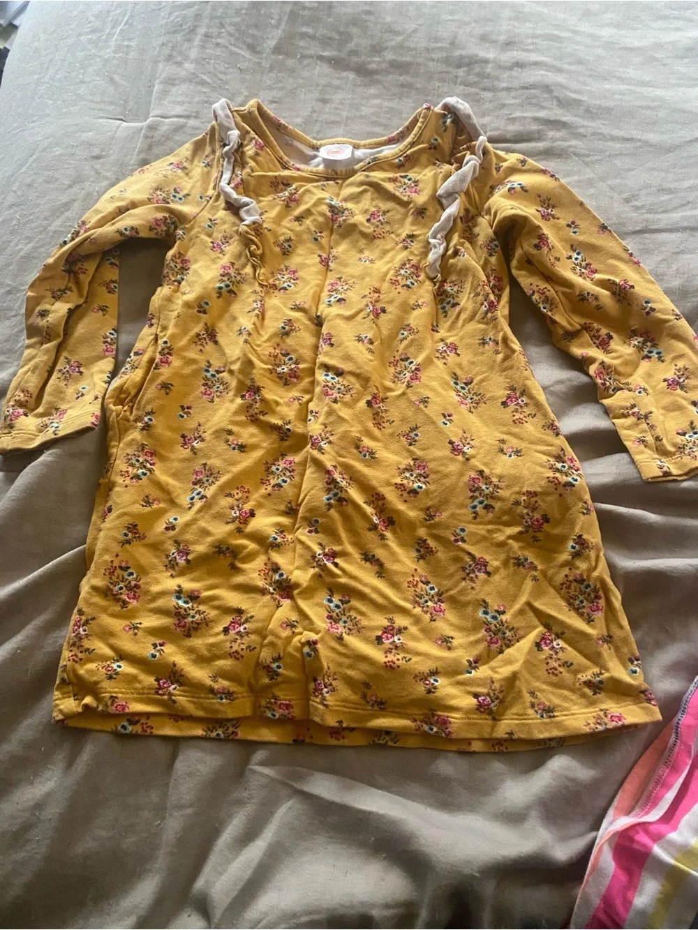 wonder nation Yellow Floral Long Sleeve Girls Nightgown